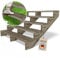 Gartenwelt Riegelsberger Terrassentreppe Breite 150 cm Treppe mit 5 Stufen Geschosshöhe 89 cm Massivholz Kiefer kesseldruckimprägniert Komplett-Set Wangen, Bohlen & Schrauben