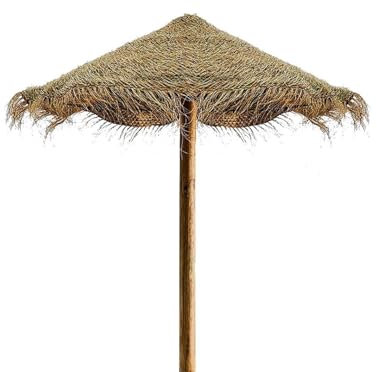 JARDIN202 - Sombrilla de Brezo o Esparto para Exteriores – Sombrilla Redondo para Playa, Porches y Piscina | Diámetro: 2,4 metros (Esparto)