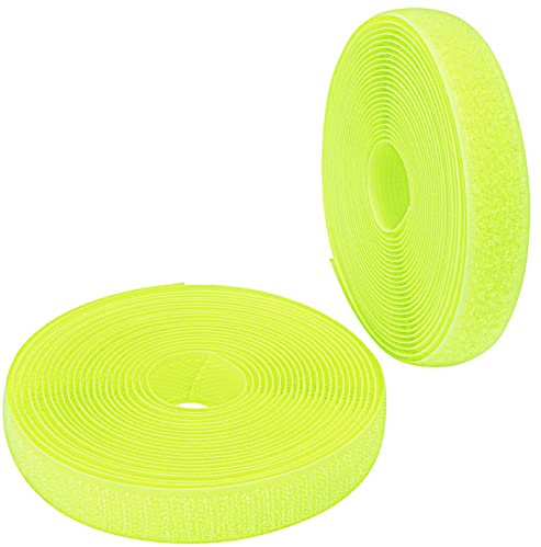 AERZETIX - C65899 - Klettband/-rolle 20 mm 5 meter - organizer/kabelbinder - band für kleidersäcke - aus polyamid und polyester - farbe: neongelb