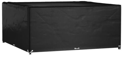 vidaXL Gartenmöbel Abdeckung, Abdeckplane Wasserdicht UV-beständig, Quadratisch Schutzhülle mit 16 Ösen, Garnitur Schutzhaube Abdeckplane für Rattanmöbel, 205x205x90cm