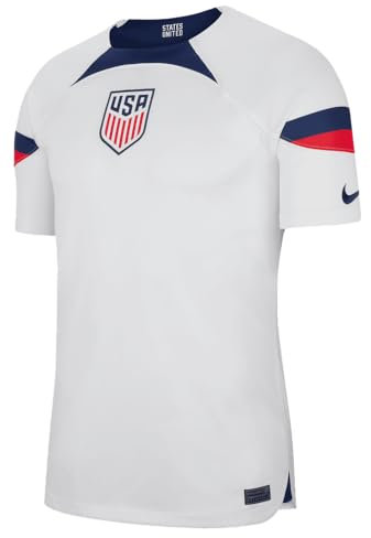 USA Herren Nationalmannschaft Heimtrikot Fußballtrikot 2022-2023 (as8, Alpha, M, Regular, Regular), Weiß, weiß, M