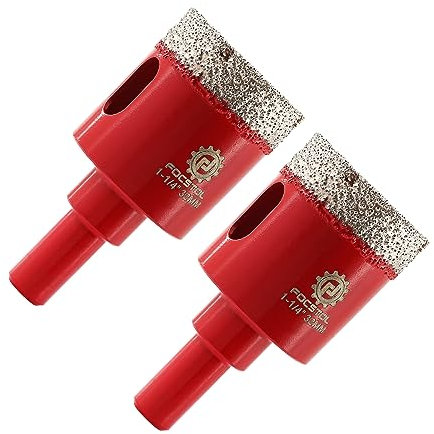 FOCSTOL Diamond Core Drill Bit - 2pcs 32mm Diamond Hole Saw with Round Shank for Porcelain Tile Ceramic Marble Granite