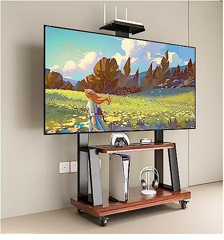 Supporto TV, Staffa Porta TV Carrello TV Mobile/mobile Con Ruote Per Lcd 32-75 Inch, Soggiorno/ufficio/sale Conferenze Porta Tv Autoportante, Carrello Porta Tv Commerciale Regolabile In Altezza ( Colo