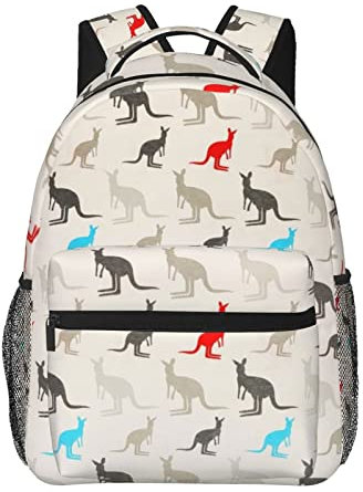 Ahdyr Leichter Tagesrucksack für Sport, Reisen, Laufen, große Kapazität, Mehrzweck-Diebstahlschutz-Büchertasche, Australia Kangaroos Art Laptop-Rucksack, Tagesrucksack