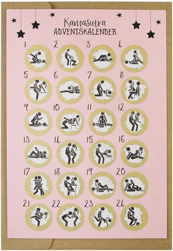 CL&MH Adventskalender Weihnachts-Rubbelkarte – Adventskalender – Überraschung. Lustige, unhöfliche Weihnachts-Rubbelkarte – Frecher Adventskalender – Postkarte zum Rubbeln. Adventskalender Kamasutra