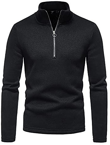 EWFAS Herren Ski-Rolli mit Reißverschluss Herren Langarm Funktionsshirt Herren Funktionsshirt Größen Flexibles atmungsaktives Herren-Longsleeve Herren Rolli Langarm Funktionsshirt