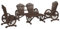 vidaXL Garten Lounge Set 4-TLG., Sitzgruppe mit Wagenräder-Design, Tisch für Garten Terrasse, Gartenmöbel, Landhausstil, Massivholz Tanne