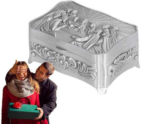 Generic Rosenkranz-Halsketten-Box, Schmuck-Box | Vintage Rosenkranz-Behälter-Organizer,Tragbares Rosenkranz-Andenkenetui für Ehering, Armband, Ohrring, Schmuck, KJU7NW85CS7G9K1RC