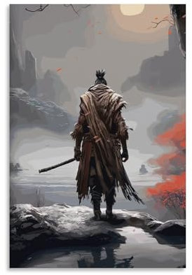 TSNKNP Sekiro Shadow Die Twice Poster Dekorative Malerei Leinwand Wandkunst Wohnzimmer Poster Schlafzimmer Malerei,Wandkunst Bilddruck Moderne Familienzimmer Dekor 12x18inch(30x45cm)