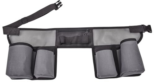 Window Cleaning Belt, Nylon Mesh Window Washing Belt with 4 Pockets, Adjustable Tool Pouch, Bottle Holster, Portable Gardening Belt for Housekeeping, Cleaning