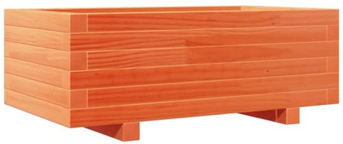 vidaXL Pflanzkübel, Blumenkübel mit Holzrahmen, Blumenkasten für Terrasse Garten, Pflanzkasten Hochbeet Pflanzgefäß, Wachsbraun Massivholz Kiefer
