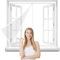 Adjustable DIY Magnetic Window Screen 90x60cm Heavy Duty Door Net with Magnets to Keep Mosquito Fly & Bugs Out White