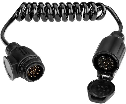 GEARMONSTER 2M 13-polig auf 13 Polig Adapter Stecker Verbindung Verlängerungskabel Spiralkabel Anhängerkabel Anhänger Adapterkabel für PKW LKW Caravan Wohnmobil Wohnwagen Fahrradträger Anschluss