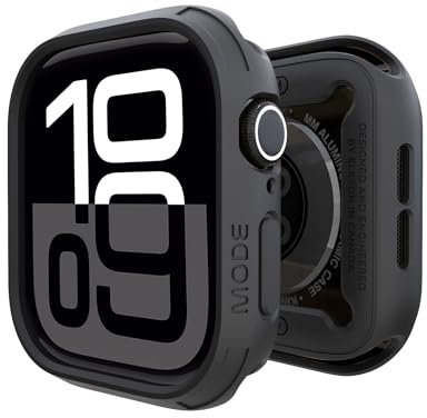 elkson Quattro - Funda resistente compatible con Apple Watch de 46 mm, para Apple Watch y iWatch Series 10 X, funda protectora duradera de grado militar, flexible a prueba de golpes, color negro