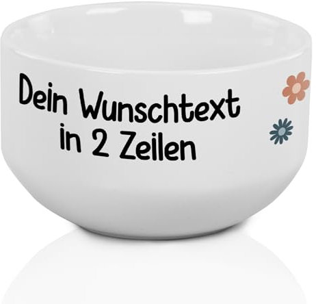 GRAZDesign Müslischale mit Name oder Text selbst gestalten - Personalisierte Schüssel bedrucken - Individuelle Fotogeschenke Blumen Retro