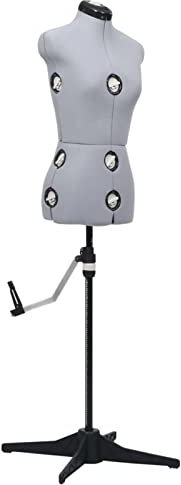 Sufrk Schneiderpuppe für Damen, verstellbar, grau, Größe S, Größe 33 – 40, Schneiderpuppe
