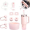 Accessories Compatibili con Cannuccia per Stanley Cup, 9 Stanley Borraccia Accessori, Protezioni per la Fuoriuscita di Stanley Cup da 1,2 l e 850 ml, Rosa