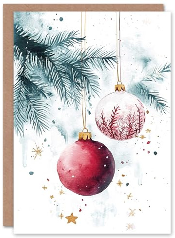 Artery8 Hanging Bauble Tree Ornaments Stars For Her Woman Xmas Festive Christmas Card
