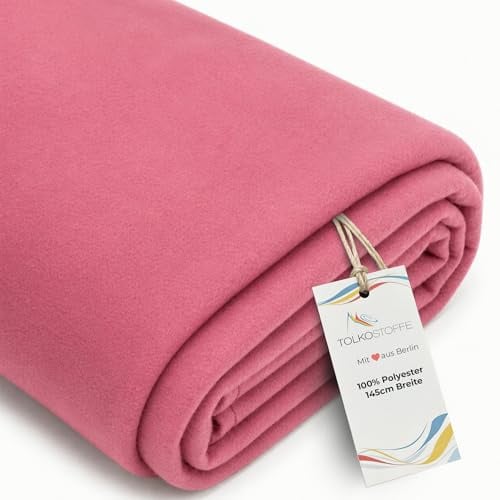 TOLKO schwerer Dekomolton Stoff 2mm dick | Vorhangstoff 145cm breit | Fotostudio Hintergrund Messe Theater Bühne Kino Moltonstoff Meterware zum Dekorieren (Alt Rosa)