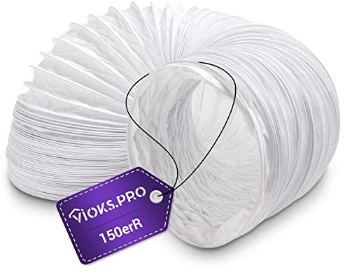 Viоks.pro Abluftschlauch 2,8 Meter Weiß PVC 150mm Ø - Trockner, Klimaanlage, Dunstabzugshaube