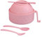 Ramen bowl set, Instant Noodles bowl, Microwave ramen bowls with Chopsticks, Spoon, Fork, Phone Holder Bpafree Serving Bowl, Mixing Salad Pasta ramen gift set, for College Dorm Home Office (Pink)