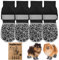 4 Stück Hundesocken Anti Rutsch,Hundesocke mit Klettverschluss Riemen Leuchtband, Schuhe Outdoor,Leopardenmuster Leckschutz,Schuhe Kleine Hunde,Pfotenschutz für Hunde(S)