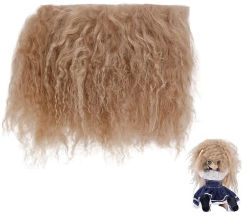 arricraft Puppenhaartressen Kamelwolle Puppenperücke Handgefertigte Haarersatzperücke Perfekte Lockige Haarperücke Für DIY Mädchen BJD Machen Zubehör 5.5x9.45x0.12(5) cm