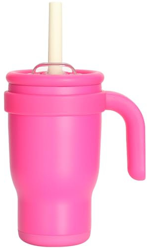 Pauzema Mein erster bunter Becher – 420 ml Kinder Tumbler mit Strohhalm, auslaufsicher & langlebig, für kleine Hände und große Abenteuer - Rosa