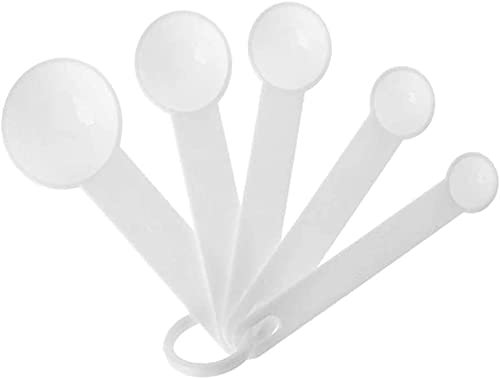 1 set of 5/6 piece plastic measuring spoons measuring spoons plastic teaspoons table spoons utensil kitchen tool perfect for home, kitchen Convenient