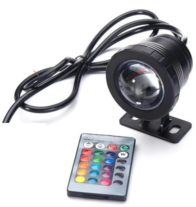 ZKLGS Projecteur LED extérieur, 10W 20W RGB LED Projecteur Fontaine sous-Marine Piscine Étang Aquarium Projecteur Ampoule Lampe Jardin Extérieur pour Portes de Garage de Jardin(Zwart,20w)