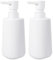 HMJIA Seifenspender Glas Weiß Matt Spülmittelspender 250ml Seifenspender Küche mit Pumpspender für Arbeitsplatten für Badezimmer und Küchenspülen (2, Weiß)