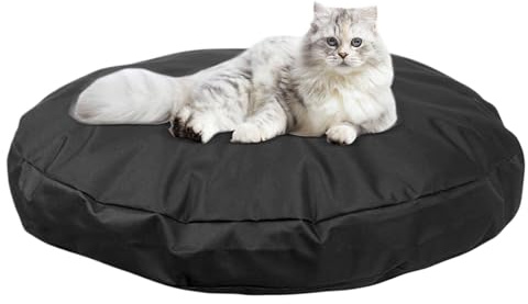 Générique Ersatzbezug für Hundebetten, rund, für Hunde, doppelseitige PVC-Beschichtung, wasserdicht, Haustier-Schlafschutz, für Spielzimmer, Schlafzimmer und Wohnzimmer, Schwarz/Grau