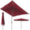 Fiqops Sonnenschirm 300 x 200cm mit Kurbel| Sonnenschirm Rechteckig Sonnenschutz UV50+ Knickbar, Ampelschirm Gartenschirm wasserdicht für Garten, Terrasse, ohne Ständer, Rot