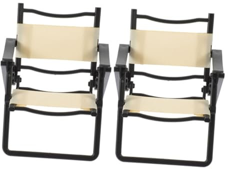 IMIKEYA 2stücke Miniatur Klappstuhl Faltbare Strandstühle Für Puppenhaus Dekoration Minimöbel Und Sommer-dekorationsideen