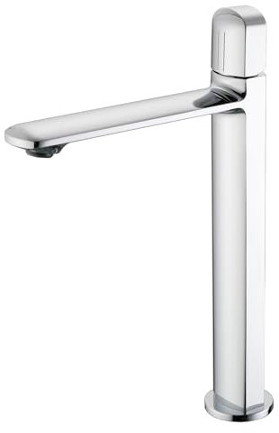 Robinet Salle Bain Chromé, Robinet Vasque à Poser, Mitigeur Lavabo Haut, Eau Chaude Et Froide RéGlable, Mousseur RemplaçAble, Laiton