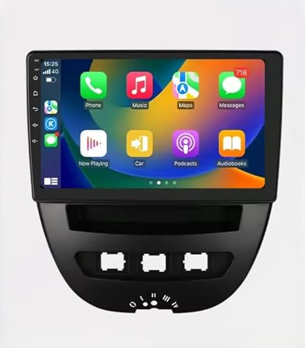 2G+64G Schermo Auto per Toyota Aygo/Peugeot 107/Citroen C1 2004-2014, 10.1 pollici Touch Screen Stereo, Wireless Carplay e Android Auto/GPS/WiFi/Bluetooth/EQ/FM RDS Radio
