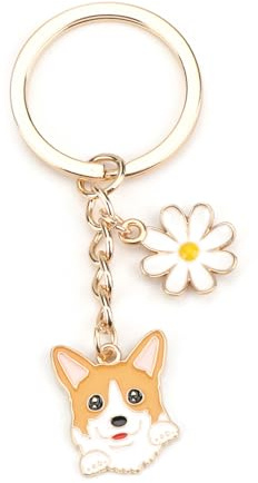 OBEISN Schlüsselanhänger Cartoon Hund Mit Blume, Geburtstagsgeschenk Für Frauen, Kleine Geschenke Für Beste Freundin, Geschenkset Frauen, Stylischer Hänge Zum Geburtstag