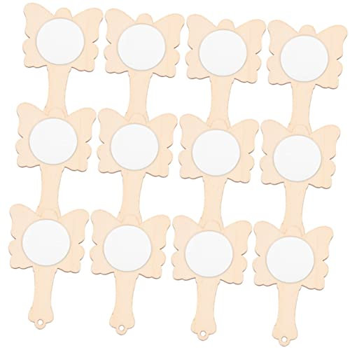 Milisten 12 Stck. Mini Holzspiegel für Unbemalte Diy Handspiegel für Kreative Bastelprojekte Sicher und Handlich für Kleine Hände
