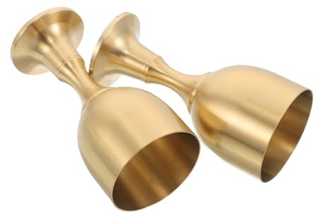 LOLIPPYY 2pcs Vintage Brass Chalice Cups Large Offering Goblets Gold Communion Altar Wine Glasses for Religious Ceremonies and Christmas Party Decoration