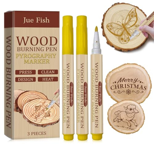 HEUIOP 3 Pcs Wood Burning Pen Portable Scorch Marker Accurately & Easily Burn Designs on Crafts DIY Wood Burn Gel Pen Used for Beginners Artists and Art Studios in Arts Handicrafts Making Gifts