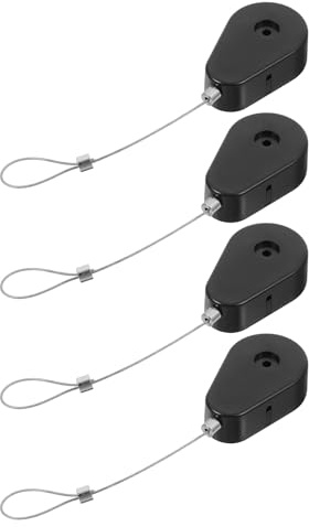 JECOMPRIS 4pcs Retractable Theft Junction Box Cable Security Tether Telescopic Wire Lock Box for Laptop Controller Garage Warehouse Protection