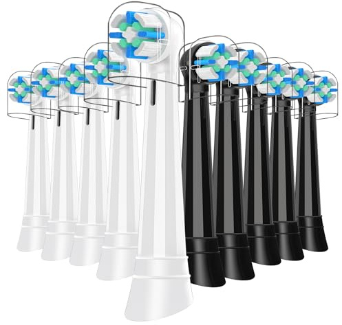 10 Stück IO Aufsteckbürsten Kompatibel mit ORAL B IO 2/3/4/5/6/7/8/9/10 Elektrischen Zahnbürsten, Bürstenkopf Kompatibel mit ORAL B IO zum Reinigen der Zähne (Schwarz/Weiß)