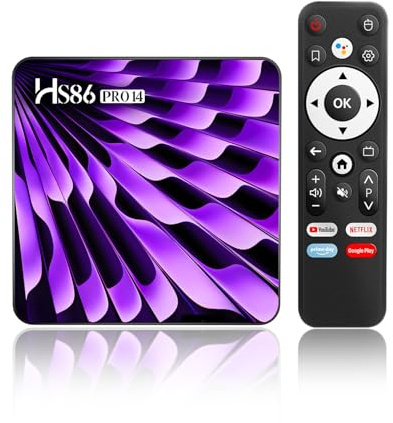 Android 14.0 TV Box,Support 2.4/5.0GHz WiFi 10/100M Ethernet BT5.4 4K H.265 | HS86 Pro 14 Smart TV Box with 2GB RAM 16GB ROM RK3518 Quad-Core 32bit Cortex-A53 Mali 450 MP2 GPU 3D DLNA HDMI2.0 USB3.0