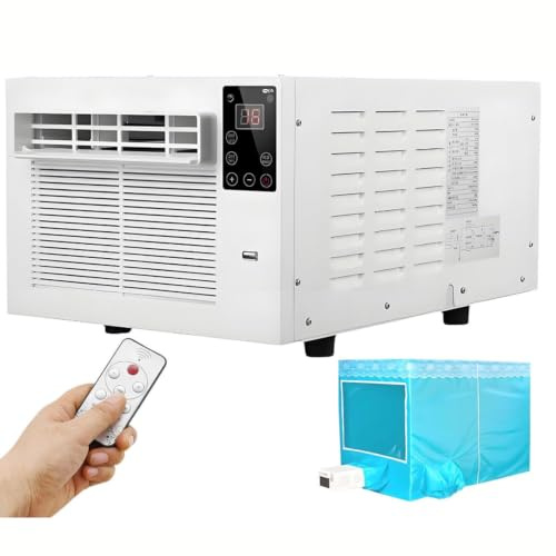 Climatiseur portable avec télécommande, déshumidificateur à refroidissement rapide, sans unité extérieure, climatiseur compact, chambre, cuisine, maison de location, dortoir Airconditioning+1.5mTent