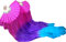 Winged Sirenny 180cm Echte Seide Fächerschleier Bauchtanz Seide Paar, Fächer mit Stoff Schleier (rosa/violett/türkis)