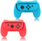 FYOUNG Griffe Halterung für JoyCon Switch & Switch OLED Modell, Controller Grip für JoyCon Halter Zubehör - Blau/Rot (2 Pack)