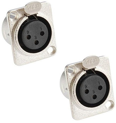 Adam Hall Connectors 7837-2er Set XLR-Einbaubuchse female 3-pol D-Typ silber Einbaukupplung