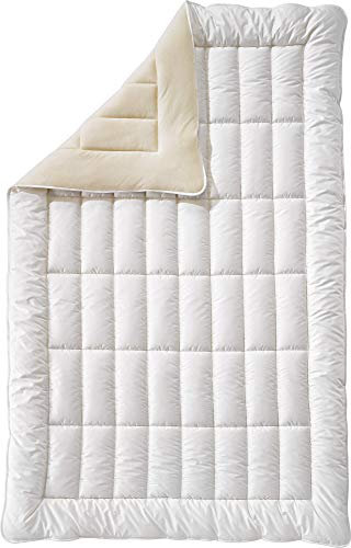 Billerbeck Bio Duo-Steppbett 100% Schurwolle wollweiß Größe 135x200 cm