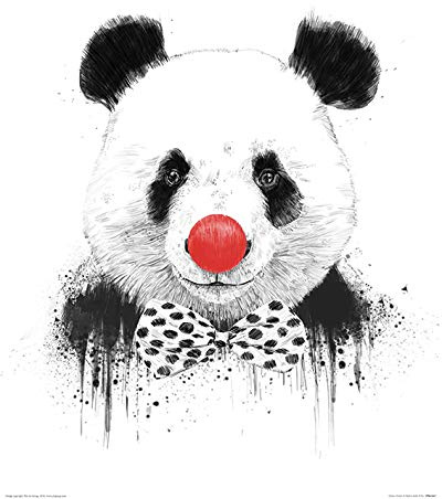 Balazs Solti Clown Panda 40 x 50cm Kunstdruck