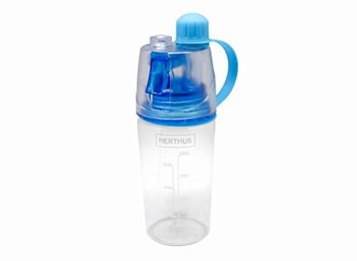 NERTHUS FIH 286 - Botella de agua con spray 400ml, botella de agua para running